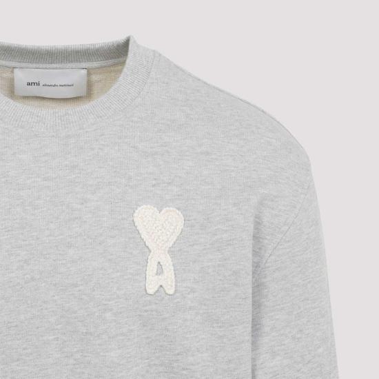  아미 긴팔 티셔츠 알렉상드르 마티우시  클래식 핏 티셔츠 그레이 - AMI