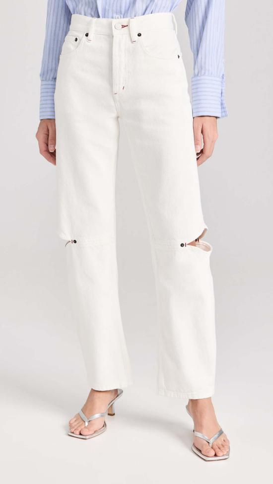  스틸히어 데님 팬츠 스틸 히어 뉴욕 카우걸 진 밀크