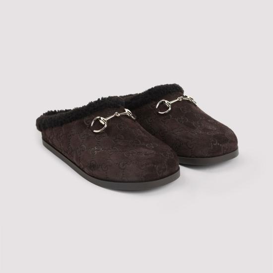  구찌 뮬/슬리퍼 스웨이드 가죽 뮬 브라운 - GUCCI