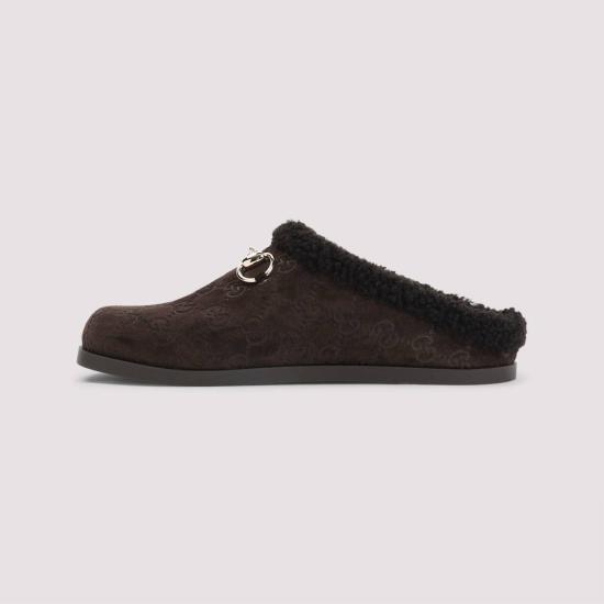  구찌 뮬/슬리퍼 스웨이드 가죽 뮬 브라운 - GUCCI