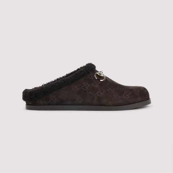  구찌 뮬/슬리퍼 스웨이드 가죽 뮬 브라운 - GUCCI