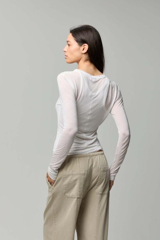  아셀 긴팔 티셔츠 애셔 사스키아 롱슬리브 마이크로 V탑 - ASHER