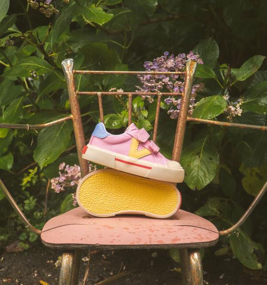  [키즈] Victoria 스니커즈 키즈 빅토리아 트리뷰 와이드 핏 스플릿 가죽 & 콘트라스트 스니커즈