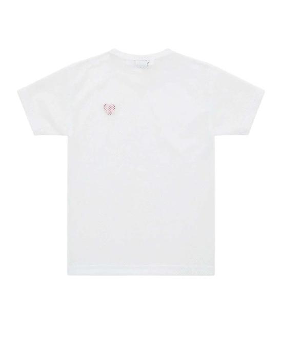  꼼데가르송 반팔 티셔츠 Comme Des Garçons 메시 레드 하트 티셔츠 - COMME DES GARCONS