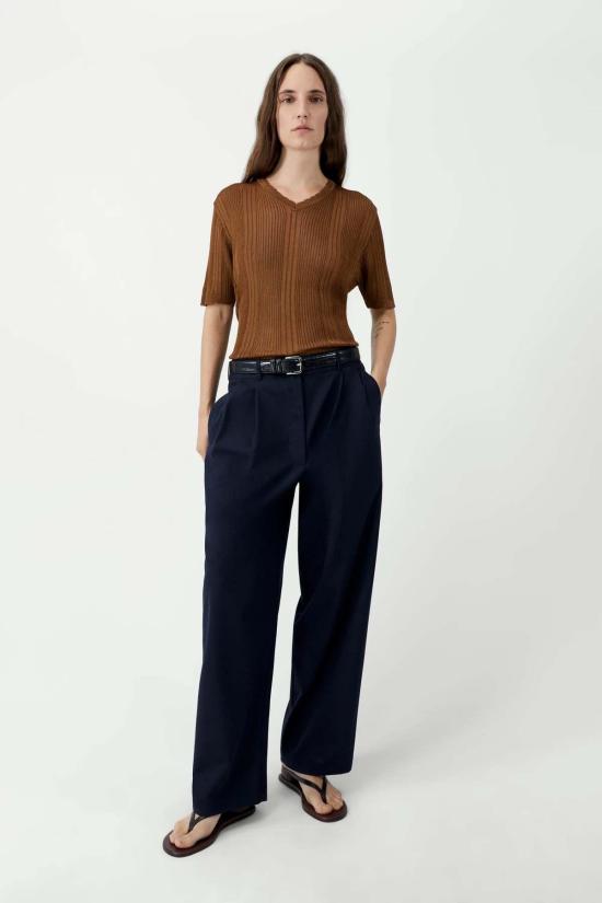  코데라 반팔 티셔츠 코르데라 골지 니트 티셔츠 탑 - CORDERA