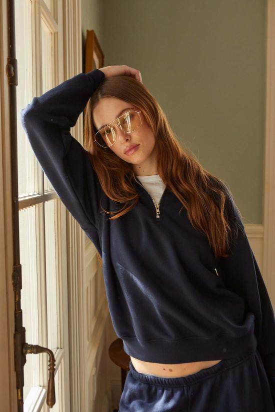  아셀 스웨터 애셔 코디 럭스 수피마 1/4 지퍼 스웨트셔츠 - ASHER