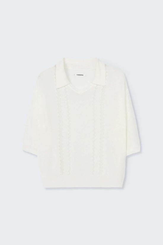  코데라 반팔 티셔츠 코르데라 레이스 폴로 탑