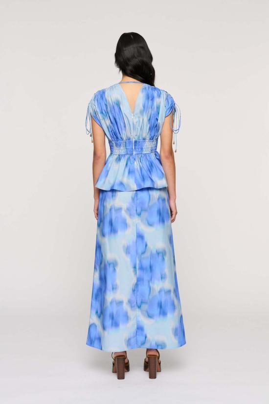  클레아 미디 스커트 자스민 스커트 플로랄리스 블루 - CLEA