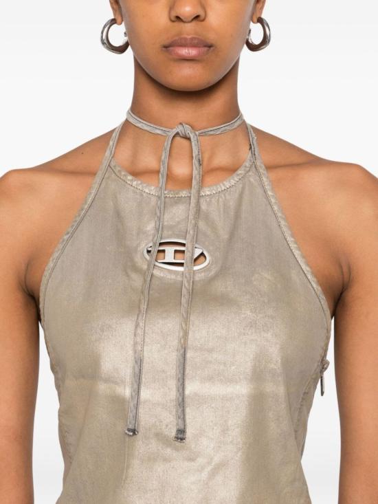  디젤 민소매 티셔츠 오벌 D 탱크탑 골든 - DIESEL