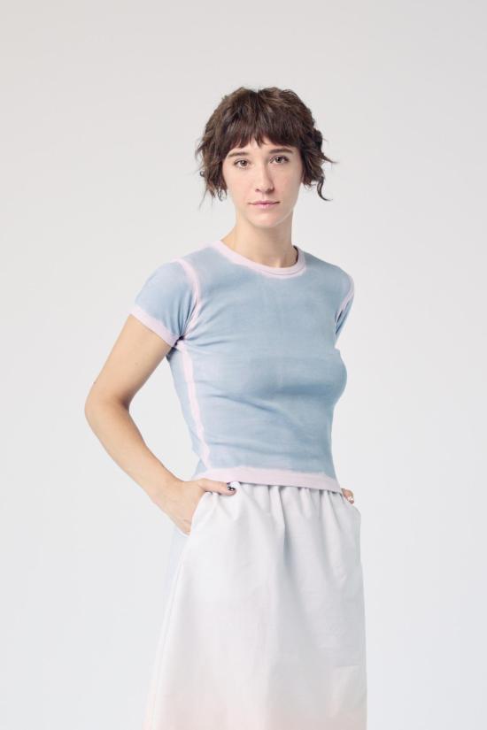  MAISON MARKOSIAN 반팔 티셔츠 Maison Markosian 라임워시 베이비 티셔츠 - OTHER BRANDS