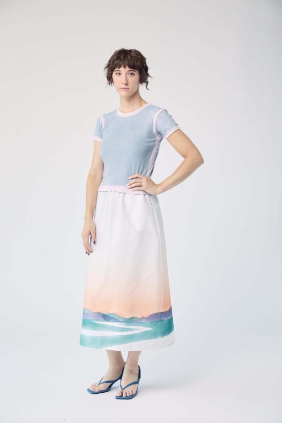  MAISON MARKOSIAN 반팔 티셔츠 Maison Markosian 라임워시 베이비 티셔츠 - OTHER BRANDS