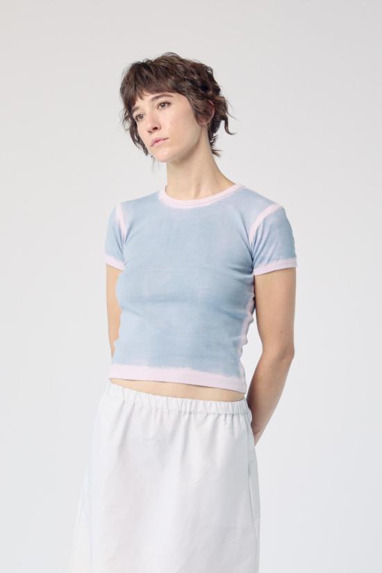  MAISON MARKOSIAN 반팔 티셔츠 Maison Markosian 라임워시 베이비 티셔츠 - OTHER BRANDS