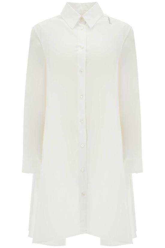  마르니 미디 원피스 화이트 코튼 드레스 자수 드레스 릴리 화이트