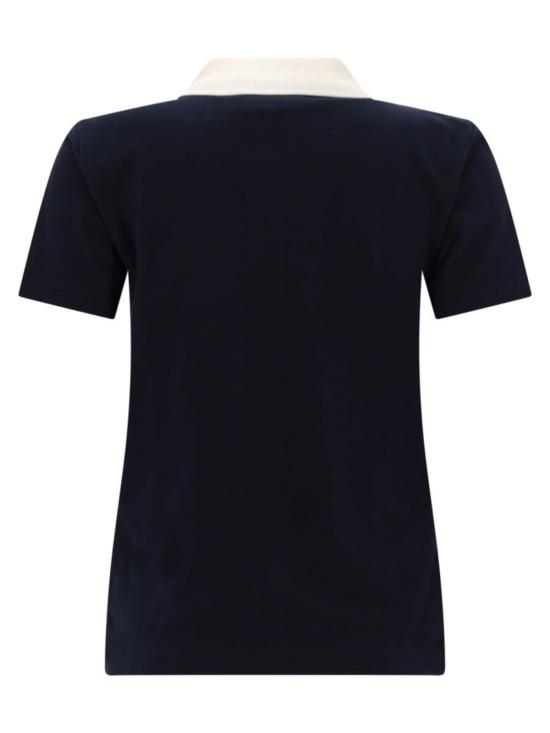  아페쎄 반팔 티셔츠 A.P.C. 로고 및 대비되는 색상의 칼라가 있는 파란색 폴로 셔츠 - A.P.C.