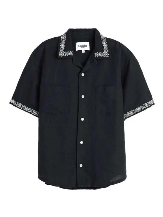  코리도 탑 코리더 하모니 자수 셔츠 블랙