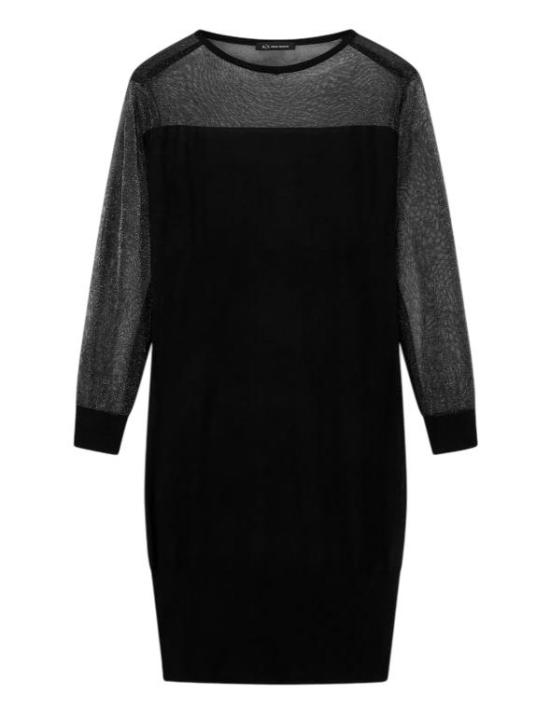 25FW 알마니 미디 원피스 XW001324 MC108 NERO BLACK