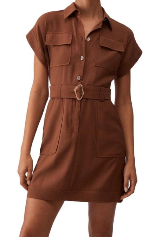 26SS 리우조 미디 원피스 CA6299 T2508 09032 BROWN - LIU JO