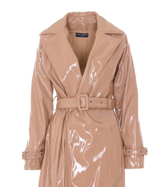 26SS 돌체앤가바나 코티드 팍스 레더 트렌치 코트 F0W3WT FUSW7M0179 Beige - DOLCE & GABBANA