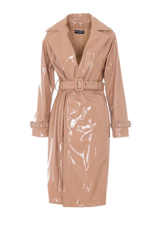 26SS 돌체앤가바나 코티드 팍스 레더 트렌치 코트 F0W3WT FUSW7M0179 Beige