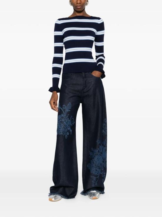 26SS 트윈셋 스웨터 261TP3241 13383 NIGHT BLUE BLUE JASMINE STRIPES - TWINSET