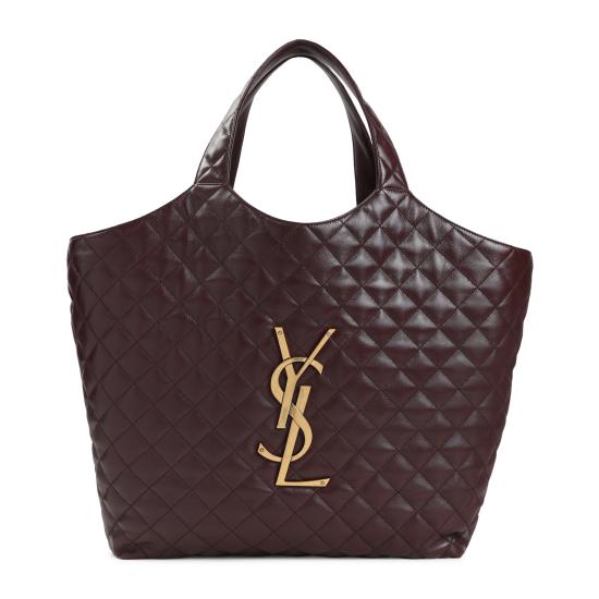 26SS 생로랑 이카 퀼티드 나파 백 698651 AAANG 6195 HOT WINE - SAINT LAURENT