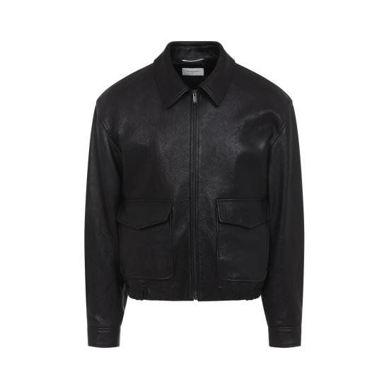 26SS 생로랑 버블 램스킨 쇼트 재킷 859948 YCNF2 1000 NOIR - SAINT LAURENT