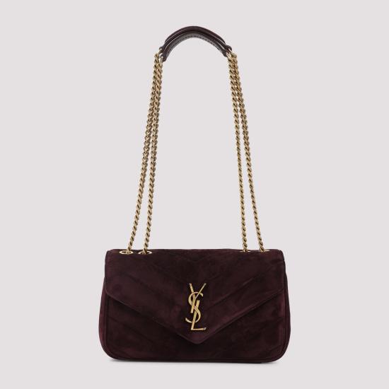 26SS 생로랑 루루 스몰 마틀라세 스웨이드 숄더백 801437 AAEY6 6766 SMOKY BURGUNDY - SAINT LAURENT