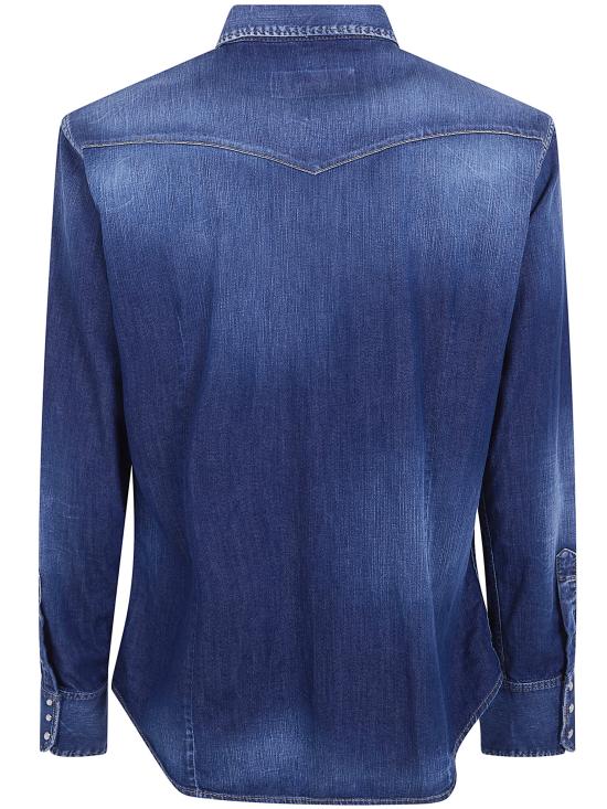 26SS 디스퀘어드2 긴팔 셔츠 S74DM0986 S30341 470 NAVY BLUE - DSQUARED2