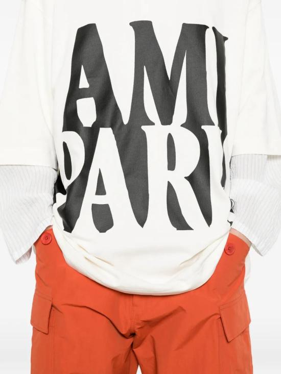 26SS 아미 반팔 티셔츠 UTS381 726 136 WHITE CREAM - AMI