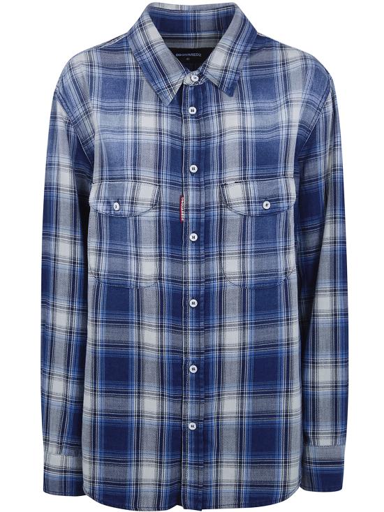 26SS 디스퀘어드2 셔츠 S75DL0950 D35442 001F BLUE NAVY WHITE - DSQUARED2