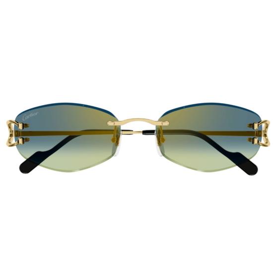 26SS 까르띠에 선글라스 CT0467S 003 GOLD GOLD GREEN - CARTIER