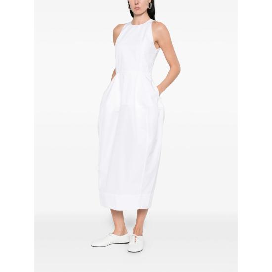 26SS 로에 미디 원피스 419 33 111 OPWHI WHITE - ROHE