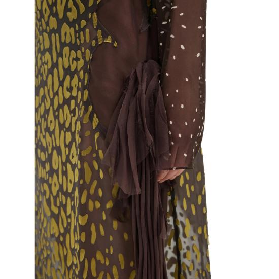 26SS 살바토레 페라가모 롱 스커트 13I351 0793479 BEIES BROWN YELLOW - SALVATORE FERRAGAMO