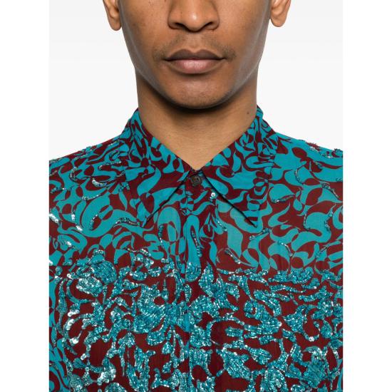 26SS 드리스 반 노튼 긴팔 셔츠 3006 020728 503 BLUE BROWN - DRIES VAN NOTEN