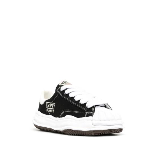 26SS 메종 미하라 야스히로 블레이키 OG 솔 캔버스 로우탑 스니커즈 A08FW735 BLACK BLACK WHITE - MAISON MIHARA YASUHIRO