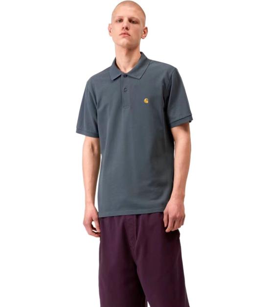 26SS 칼하트 WIP 숏슬리브 체이스 피케 폴로 I023807 3LPXX S Blue - CARHARTT WIP