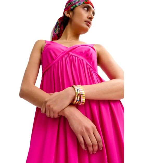 26SS 에센셜앤트워프 롱 원피스 JACOBEAN ML39 34 Fuchsia - ESSENTIEL ANTWERP