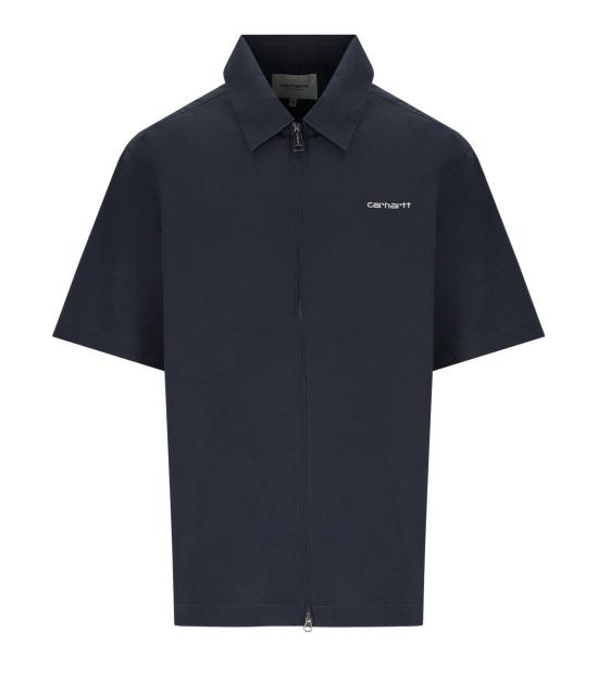 26SS 칼하트 WIP 숏슬리브 포스탈 집 셔츠 I036189 28JXX S Blue