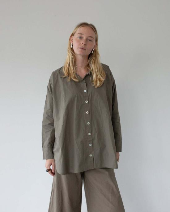  Honest Cotton 탑 어니스트 코튼 렌 버튼다운 셔츠