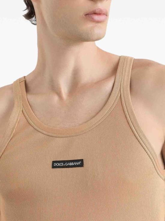 26SS 돌체앤가바나 민소매 티셔츠 G8PA8TG7P3IM0887 Beige - DOLCE & GABBANA