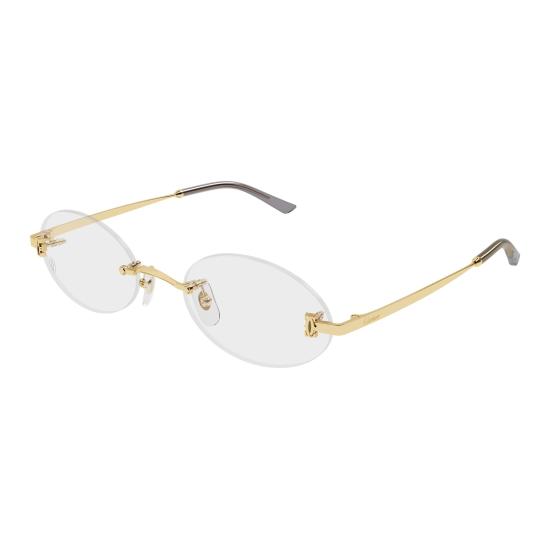 26SS 까르띠에 림리스 무테 안경 CT0594O 001 GOLD GOLD TRANSPARENT - CARTIER