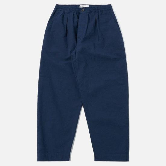  유니버셜웍스 스트레이트 팬츠 유니버설 웍스 옥스포드 팬츠 더비 스트라이프 팬츠 네이비 - UNIVERSAL WORKS