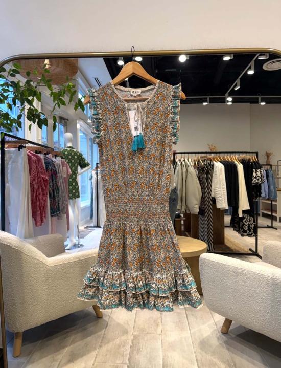  엠에이비이 숏 원피스 M.A.B.E Jaci 프린트 드레스 멀티 - M.A.B.E