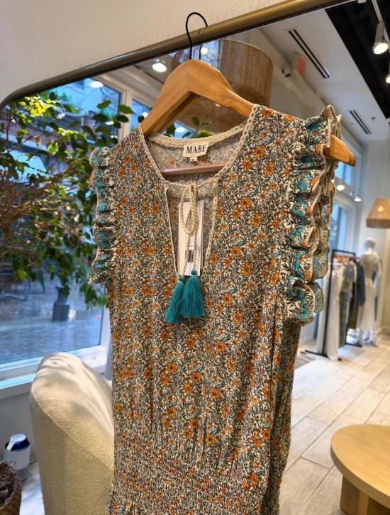  엠에이비이 숏 원피스 M.A.B.E Jaci 프린트 드레스 멀티 - M.A.B.E