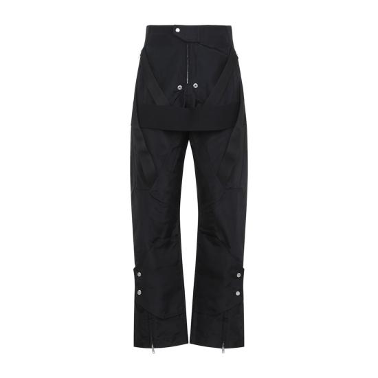  릭 오웬스 스트레이트 팬츠 메가스트랩  블랙 - RICK OWENS