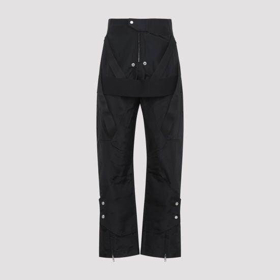  릭 오웬스 스트레이트 팬츠 메가스트랩  블랙 - RICK OWENS