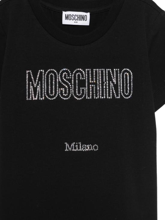 26SS [키즈] 모스키노 티셔츠 HHM06KLBA10 60100 Nero black - MOSCHINO