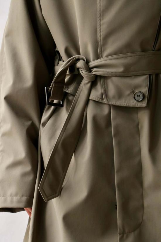  티비 트렌치 코트 더블 칼라 프랭크  다크 헤이즐넛 - TIBI