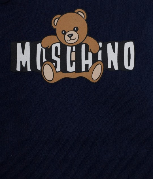 26SS [키즈] 모스키노 캐주얼 세트 MUG01TLCA19 83240 White blue navy - MOSCHINO