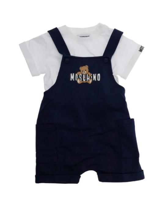 26SS [키즈] 모스키노 캐주얼 세트 MUG01TLCA19 83240 White blue navy